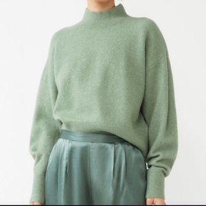 & Other Stories Mock Neck Sweater in Green